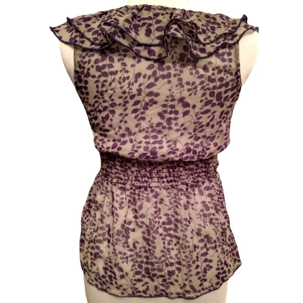 Wet Seal Vintage Y2K Purple Floral Ruffle Babydoll Top - Picture 4 of 7